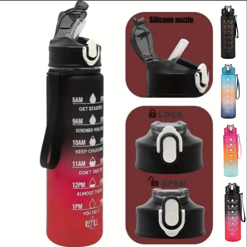 Outdoor Adventure Travel - Butelka sportowa 750 ml ze słomką