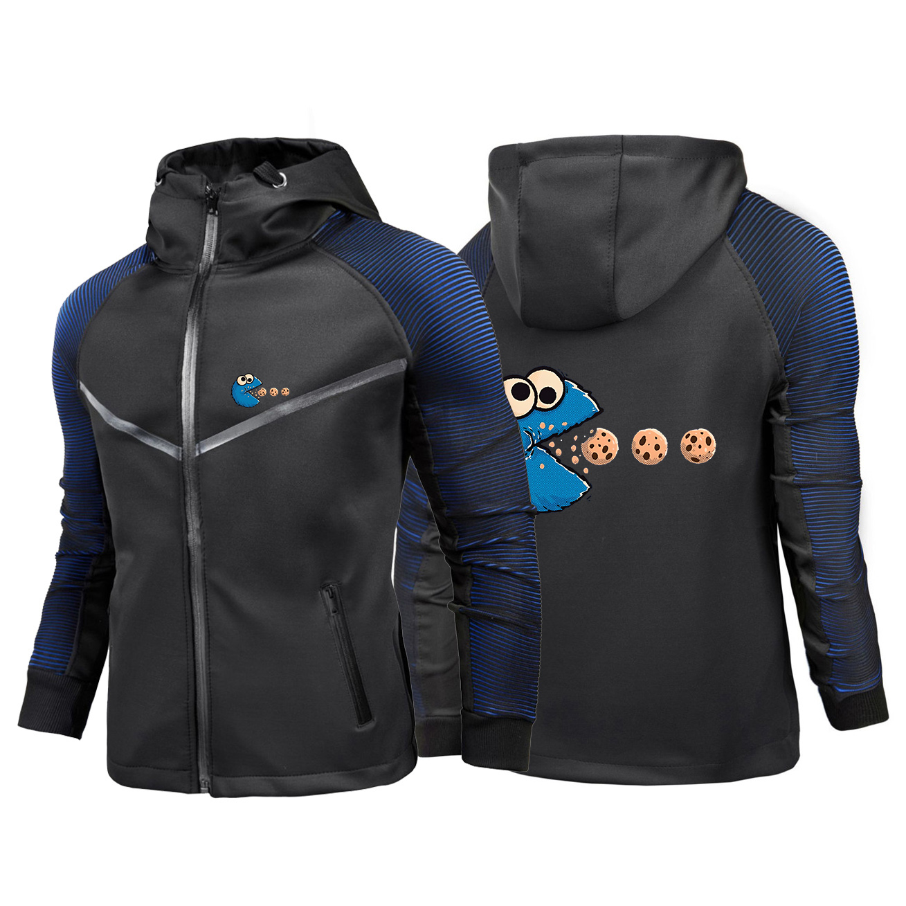 Outdoor Adventure Windbreaker - NomNom-Cookie Adventure Graficzna Kurtka Wiatrówka Męska