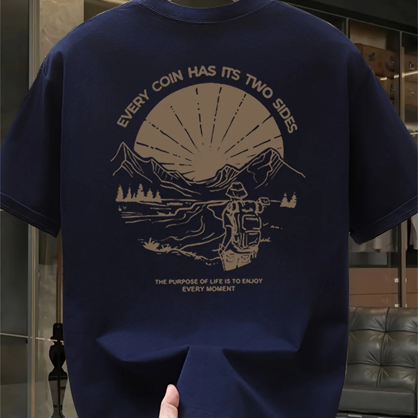 Męska koszulka vintage z grafi – Outdoor Adventure Quotes Short recenzja i cena